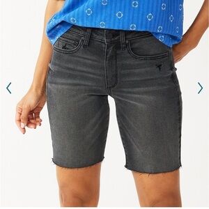 Sonoma high waisted black denim Bermuda shorts